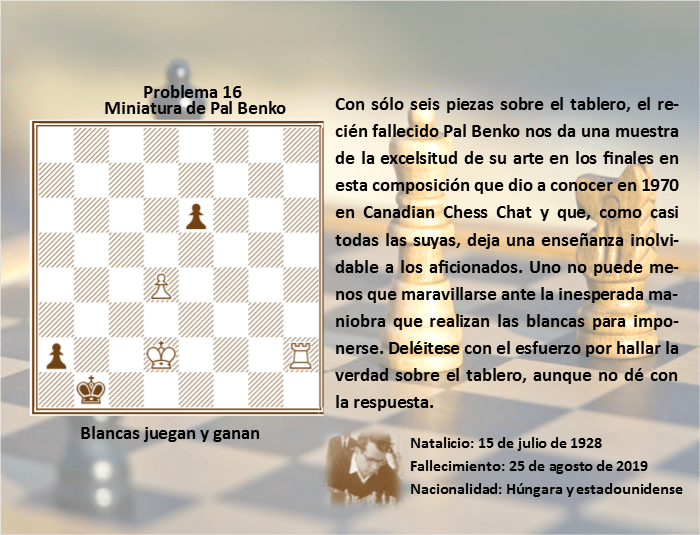 Problema de ajedrez Blancas juegan y ganan