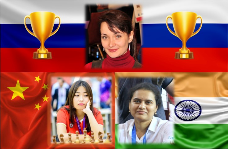 Katerina Lagno, Ju Wenjun y Humpy Koneru